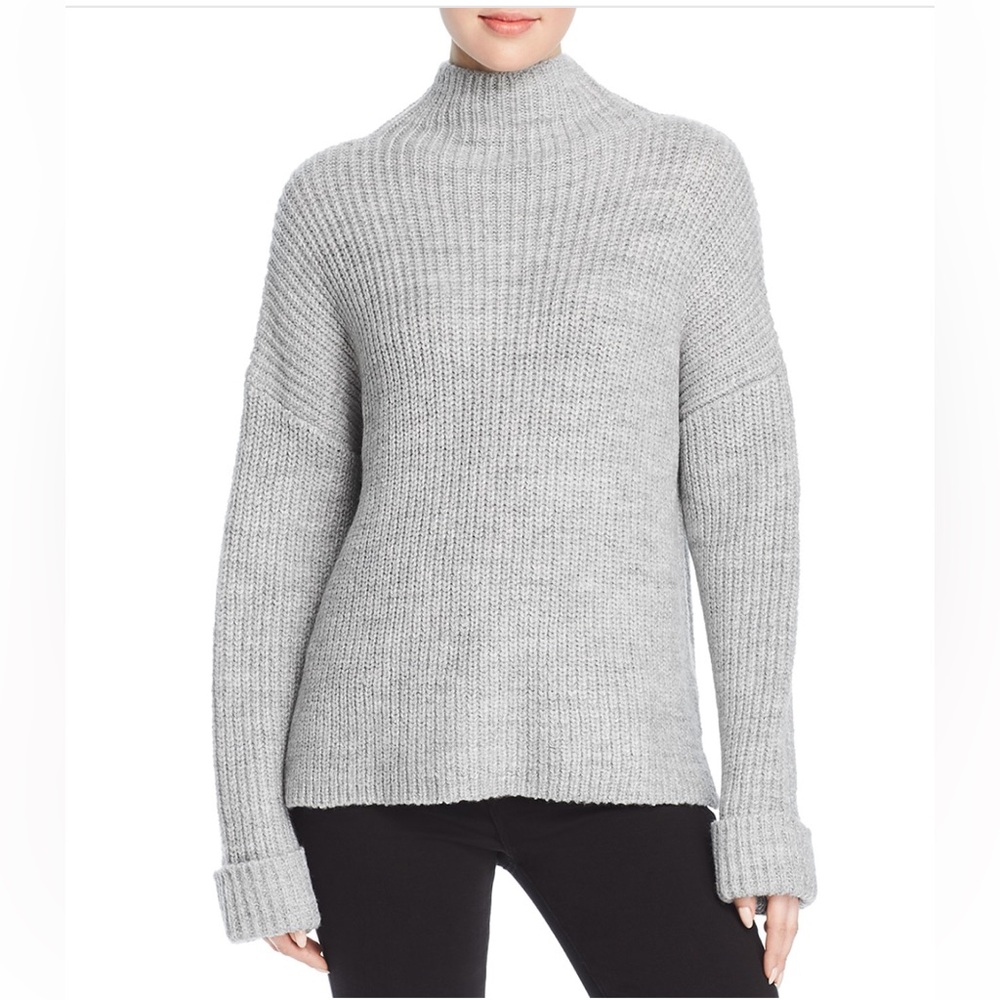 Marled Chunky Knot Mock Neck Sweater
